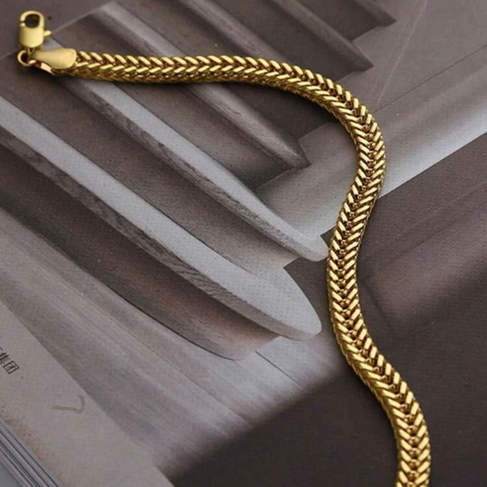 1pc Men's European & American Hip Hop Style
Stainless Steel Chain Bracelet - Picture 4 of 5